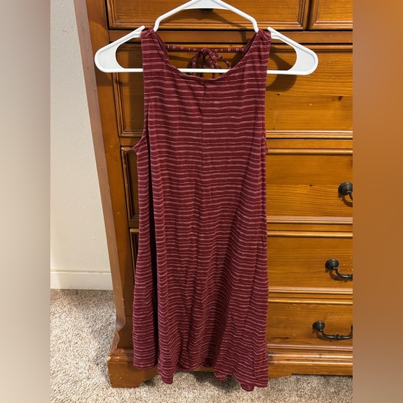 Caslon Burgundy Striped Dress - Picture 1 of 3